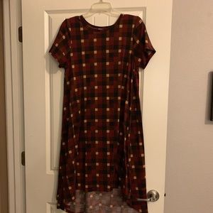 Lularoe Maroon plaid Carly